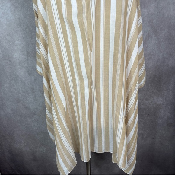 Duluth Striped Lightweight Poncho In Tan White Women's One Size - Picture 4 of 9